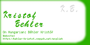 kristof behler business card